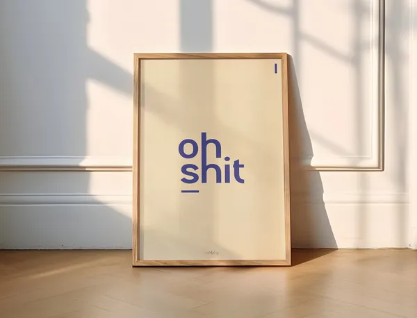 Oh Shit Funny Minimalist Quote Art Print