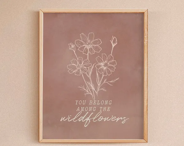 Among the Wildflowers Art Print, Girls Room Decor