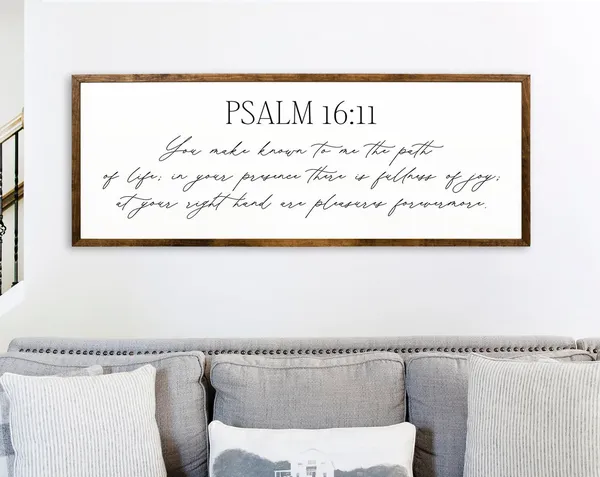 Psalm 16:11 Scripture Art Print, Bible Verse Wall Decor