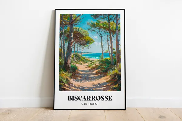 Biscarrosse Travel Poster, Les Landes Travel Poster