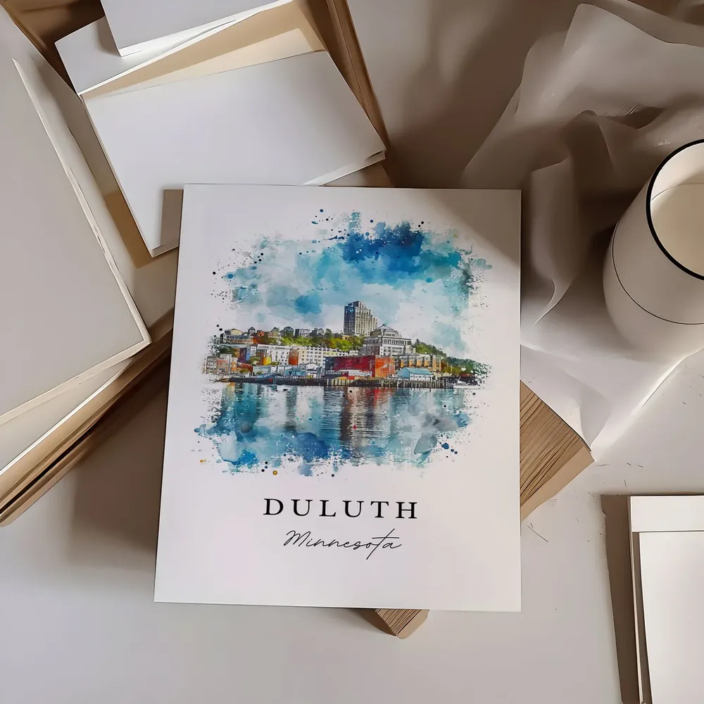 Duluth MN Travel Poster, Custom Text Wall Art - Image 6