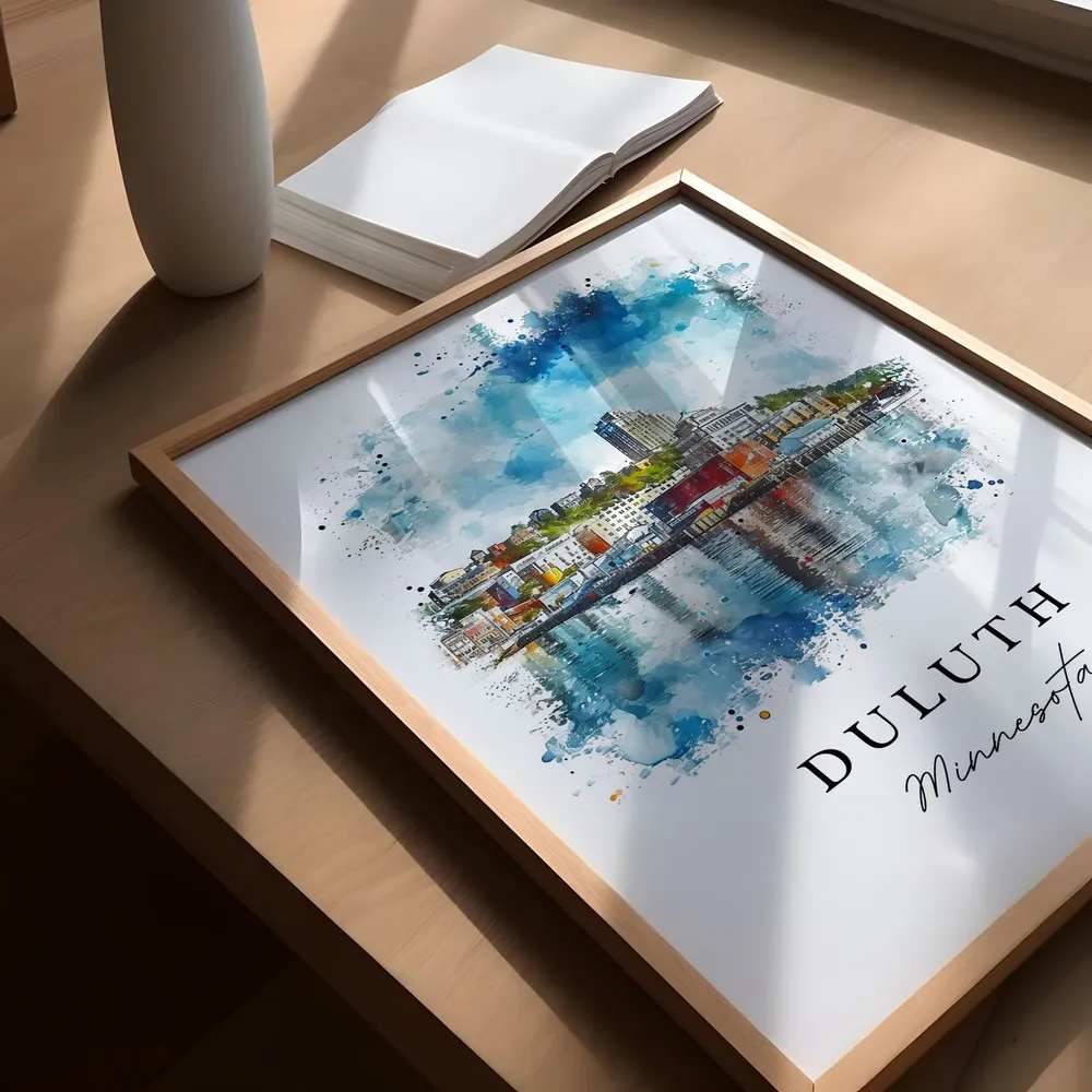Duluth MN Travel Poster, Custom Text Wall Art - Image 5