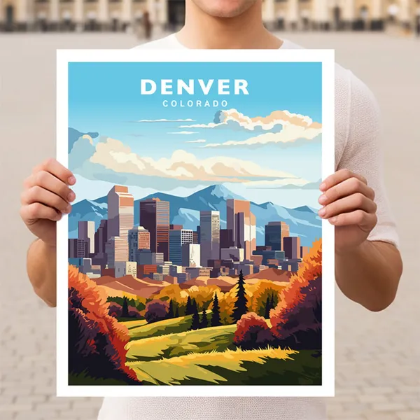 Denver Colorado Travel Poster, USA Travel Art