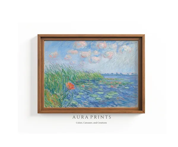 Claude Monet Water Lilies Vintage Rustic Art Print