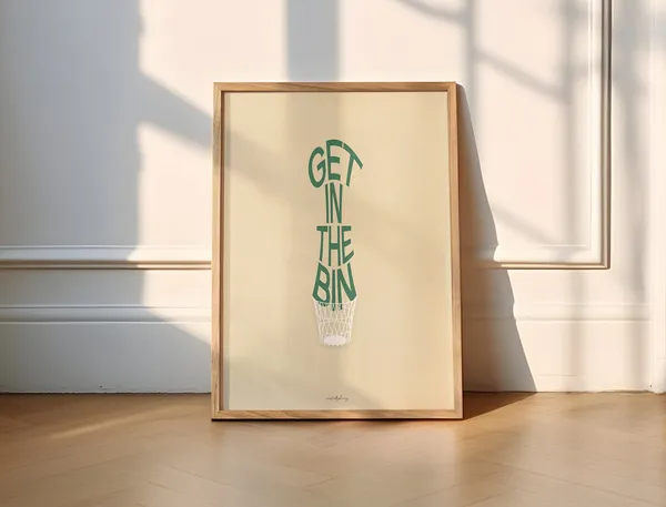 Get In The Bin Funny Graphic Art Print