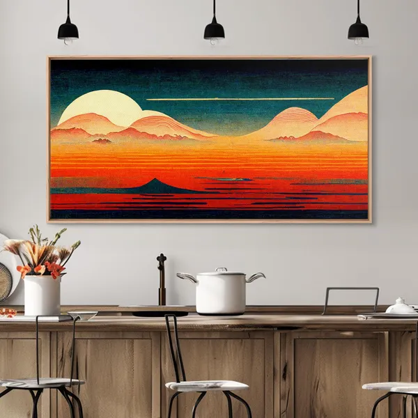 Art Deco Sunset Desert Dunes Art Print