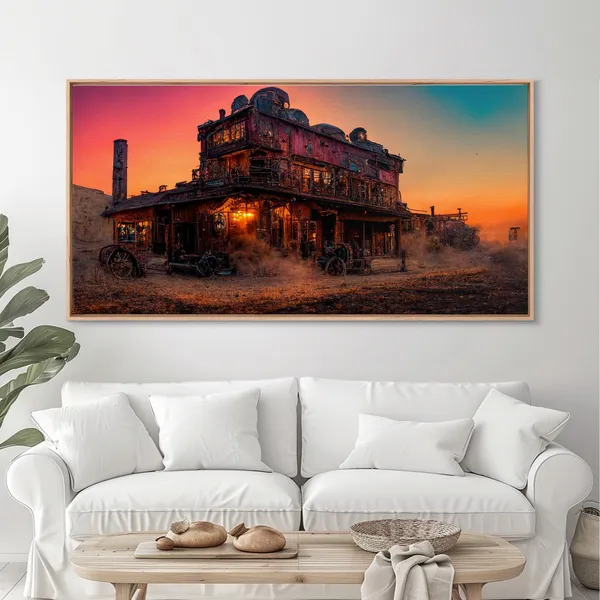 Synthwave Retro Wild West Saloon Art Print