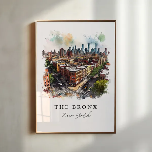 The Bronx NYC Skyline Art Print, New York