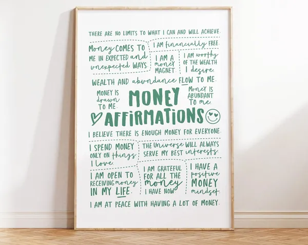 Wealth Affirmation Daily Affirmations Art Print