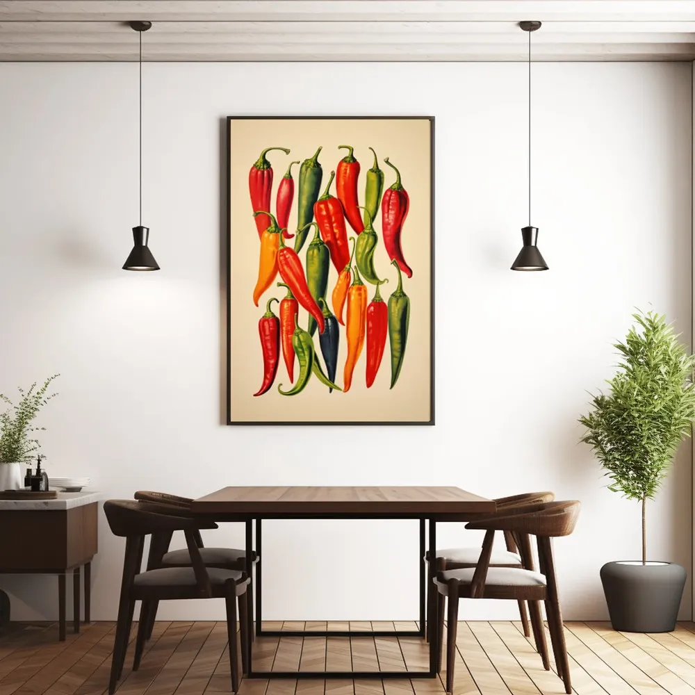 Vintage Chili Peppers Southwest Kitchen Art Print - Image 3