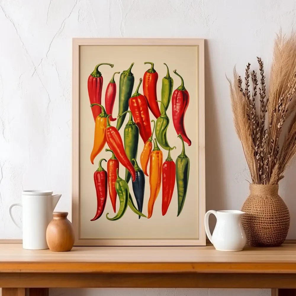 Vintage Chili Peppers Southwest Kitchen Art Print - Image 5