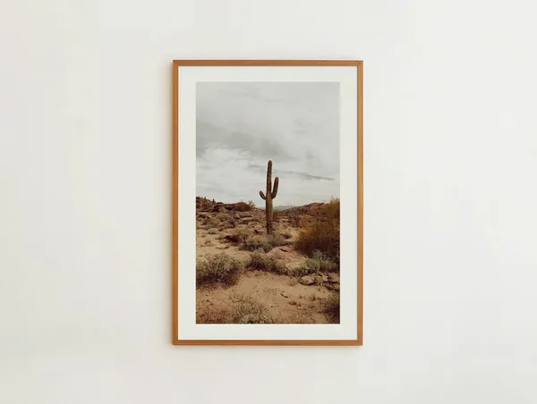 Saguaro Cactus Arizona Travel Poster, Rustic Scenery