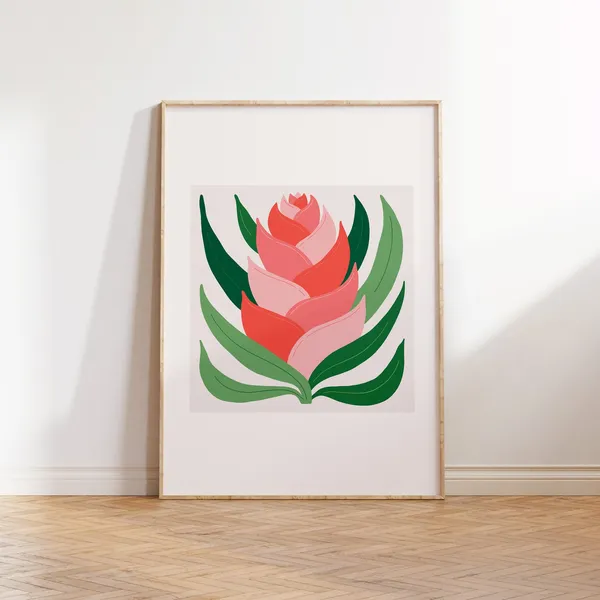 Jungle Flora Tropical Botanical Wall Art Print