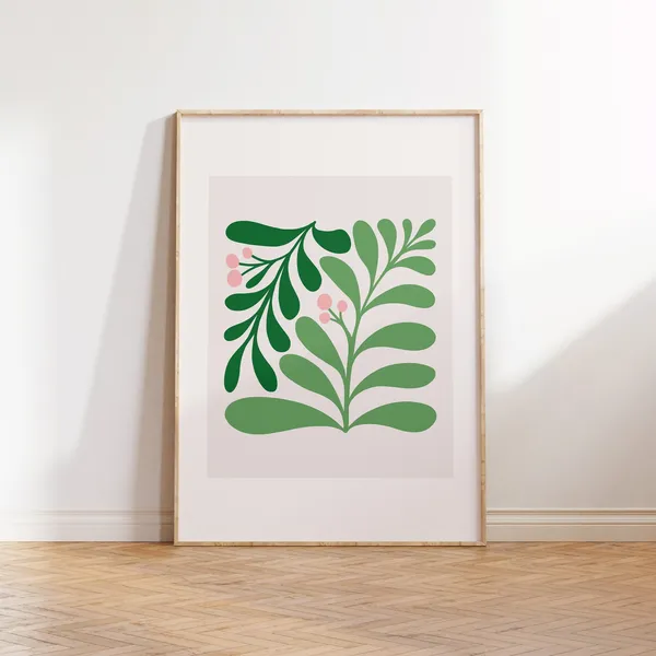Jungle Flora Art Poster, Tropical Botanical Print