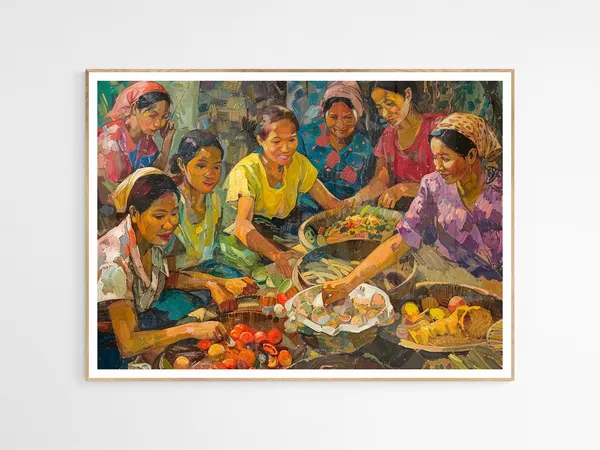 The Family Meal Art Print, Filipino Heritage