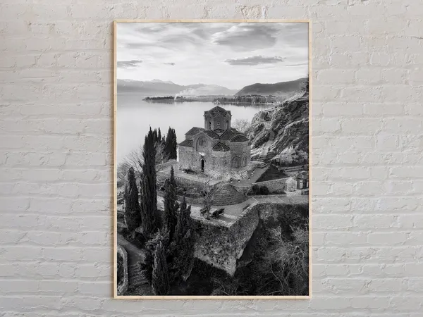Black and White North Macedonia Art Print
