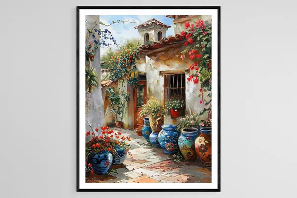 Talavera Pottery Artwork, Mexican Decor Art Print