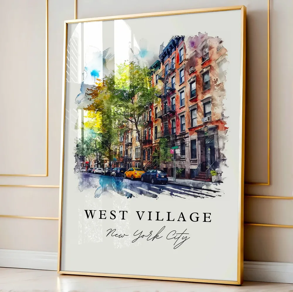 West Village NYC Watercolor Travel Art Print - Image 4