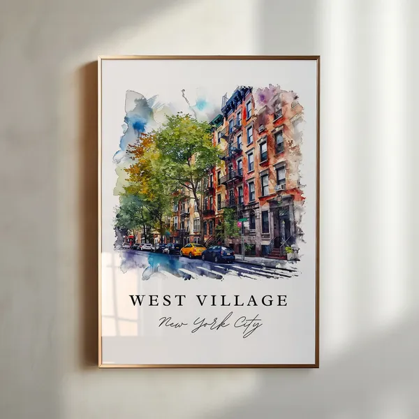 West Village NYC Watercolor Travel Art Print