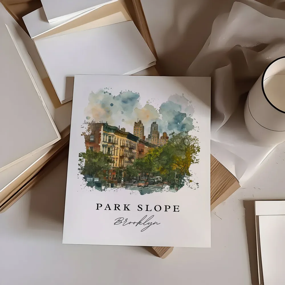 Park Slope NYC Travel Poster, Brooklyn Custom Text - Image 6
