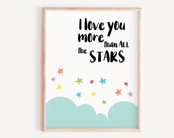 I Love You More Boys Quote Nursery Art Print