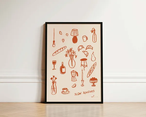 Slow Sundays Kitchen Poster, Coffee Lover Boho Art Print