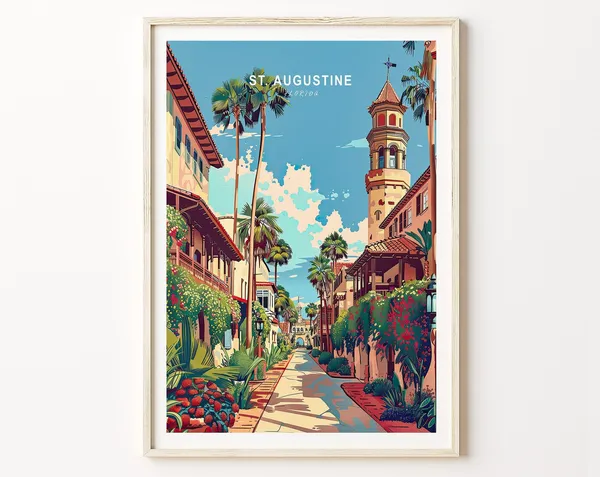 St. Augustine Florida Travel Poster, City Wall Art