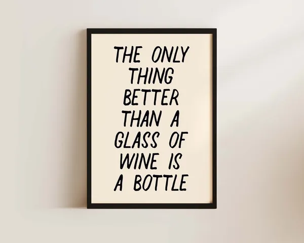 Funny Wine Saying, Wine Poster for Kitchen or Bar Cart
