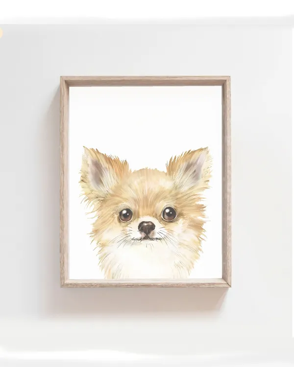 Puppy Dog Watercolor Poster, Nursery Room Decor