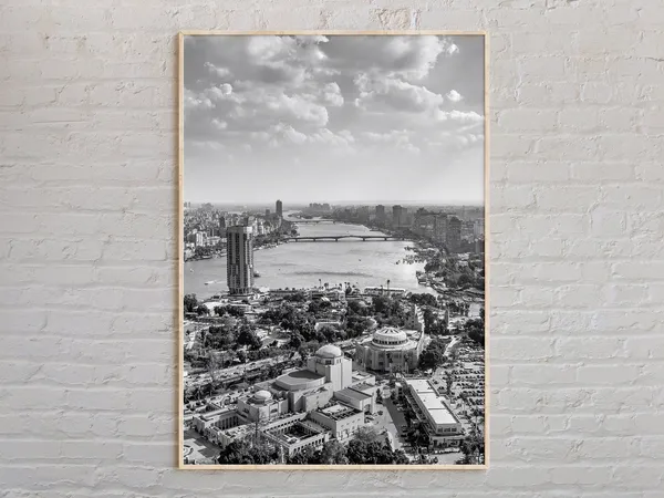 Black And White Cairo Travel Poster, Egypt