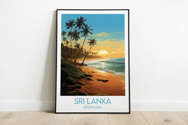 Sri Lanka Travel Poster, Indian Ocean Travel Print