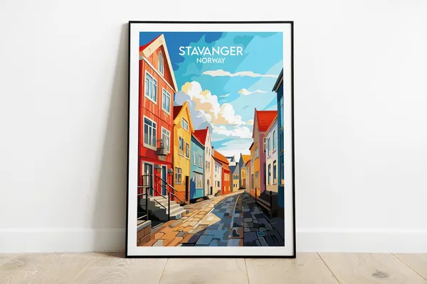 Stavanger Travel Poster, Norway Custom Personalised