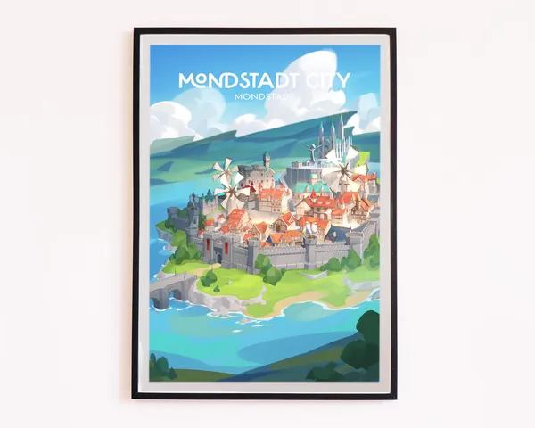 Mondstadt City Travel Poster