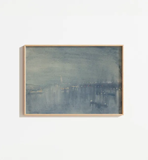 Vintage Muted Watercolor Abstract Landscape Art Print
