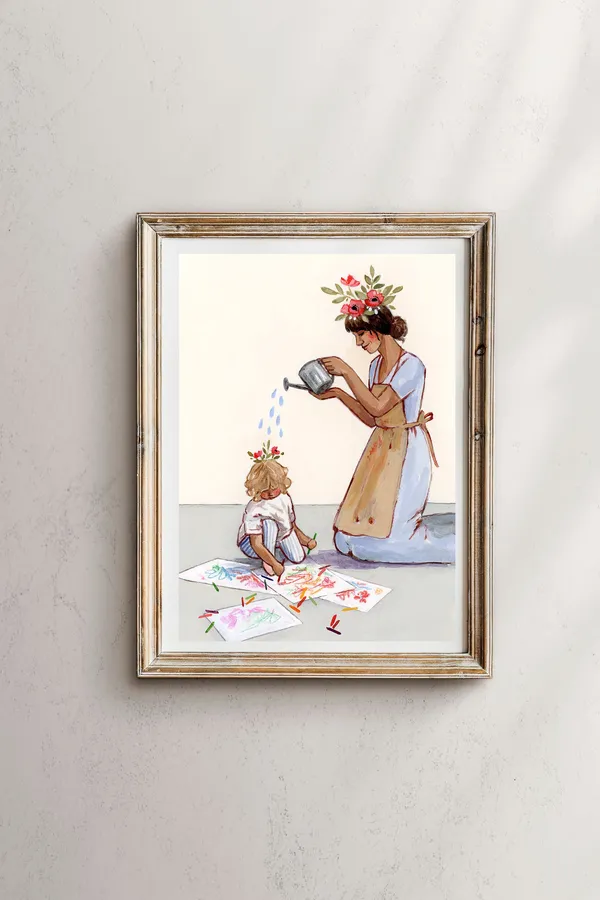 Mom and Child, Motherhood Nursery Wall Art Print