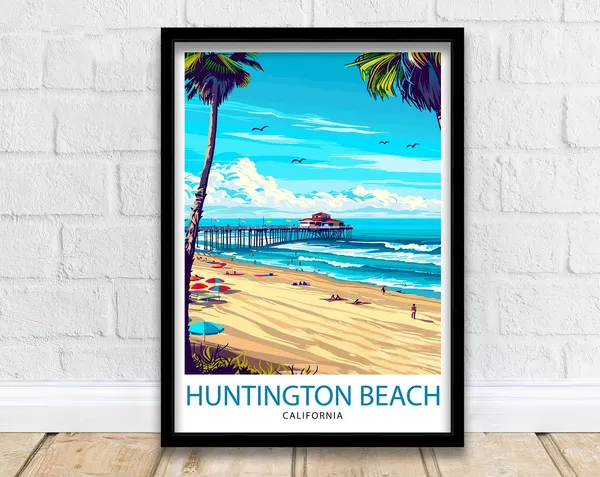 Huntington Beach California Travel Poster