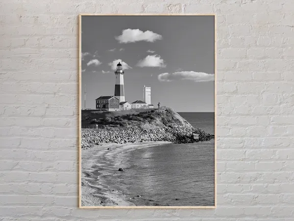 Montauk Black And White Travel Poster, New York