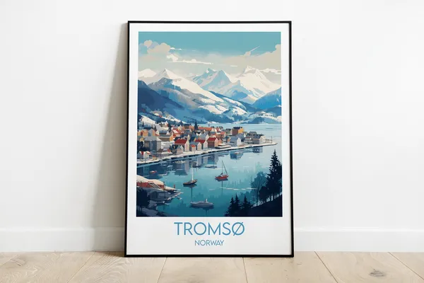 Tromso Travel Poster, Custom Personalised Norway