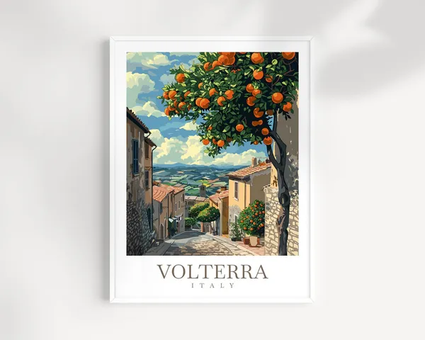 Volterra Travel Poster, Italy Wall Decor