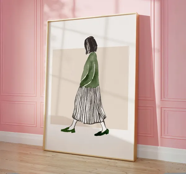 Abstract Woman Minimalist Watercolor Art Print