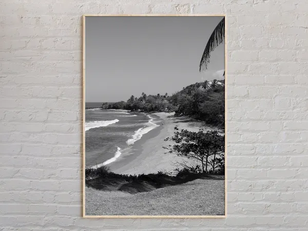 Rincn Black and White Puerto Rico Travel Poster