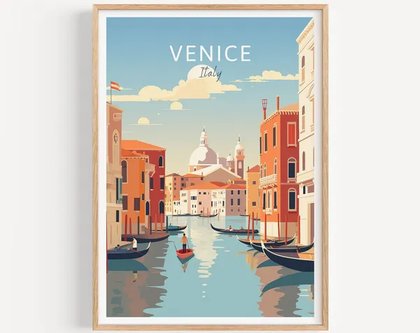 Venice Travel Poster, Italy Wall Art for Home