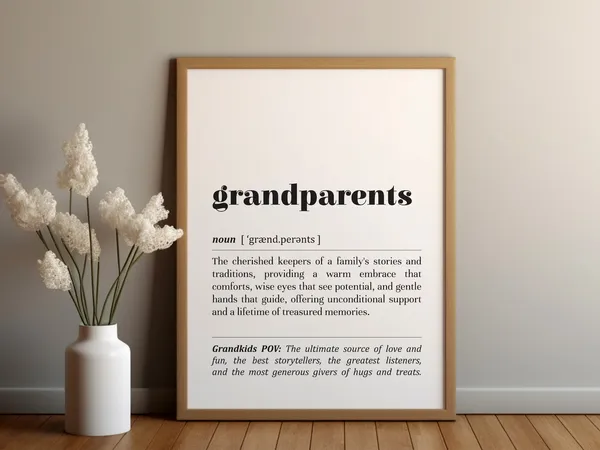 Grandparents Definition Typography Art Print