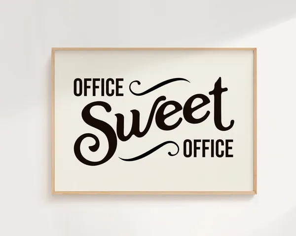 Retro Office Sweet Office, Minimalist Office Poster