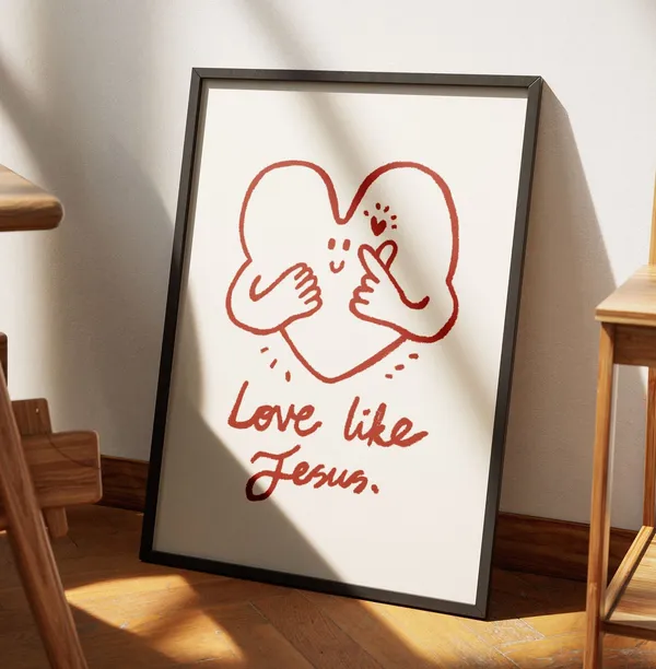 Love Like Jesus Retro Christian Art Print