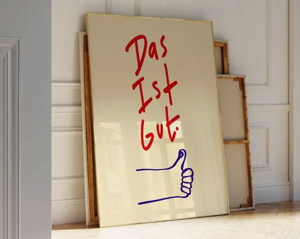Das Its Gut Mid-Century Typographic Art Print