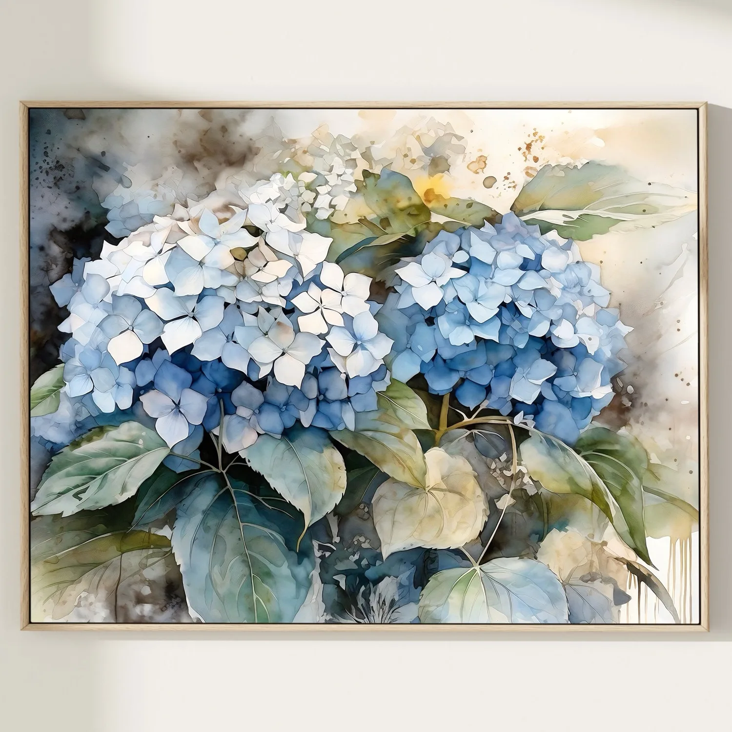 Blue Hydrangea Watercolor Botanical Art Print