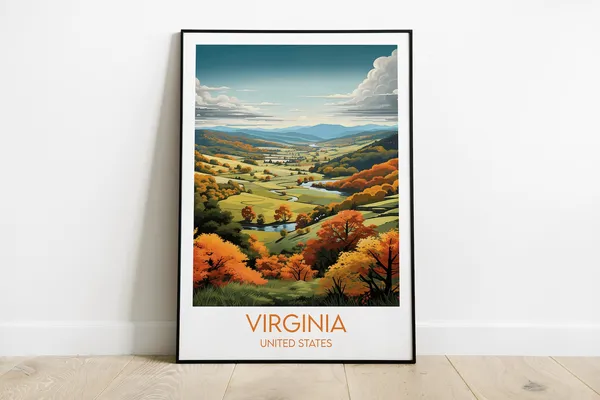 Virginia Travel Poster, United States Place Print