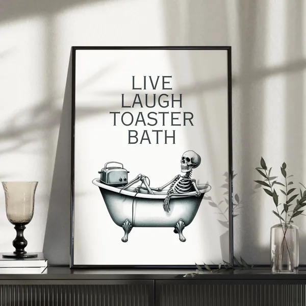 Funny Skeleton Prints for Bathroom Decor