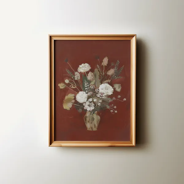 Vintage Victorian Botanical Bouquet, Cottage Core Art Print